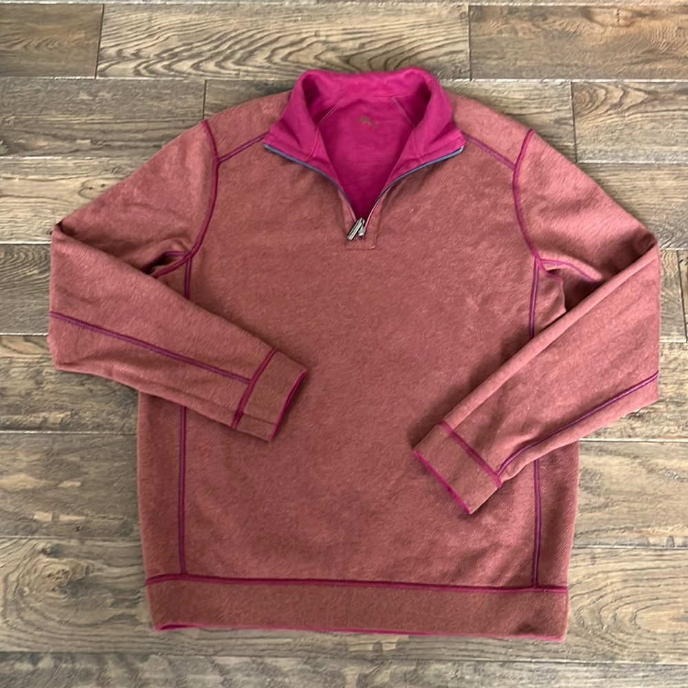 Tommy Bahama Mens Reversible 1/4 Zip Pullover